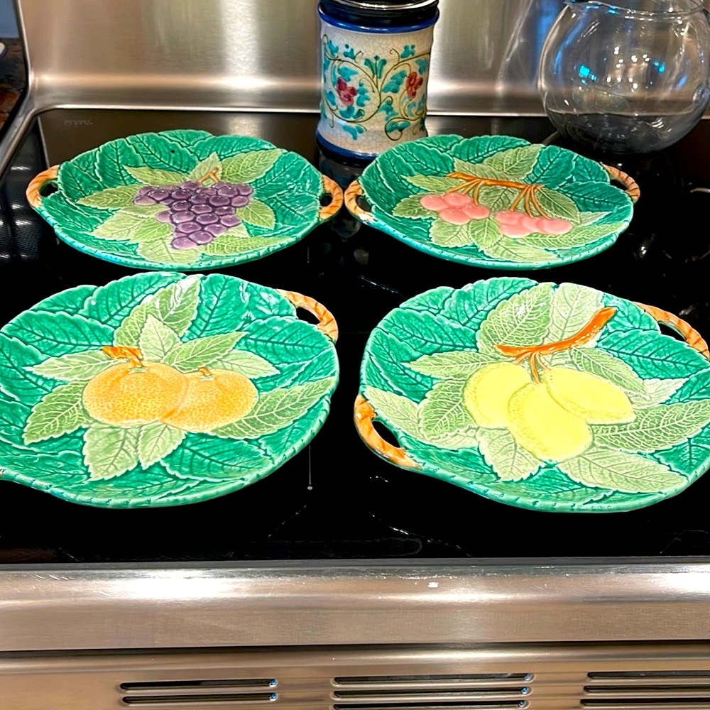 SET OF FOUR HAND PAINTED dishes made exclusively for Lord and Taylor